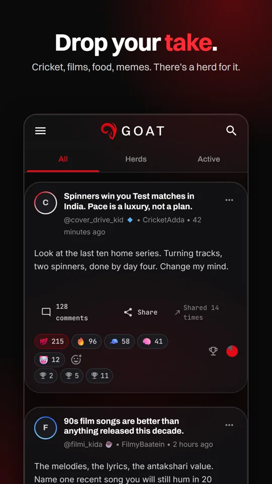 UnitedGOAT home feed